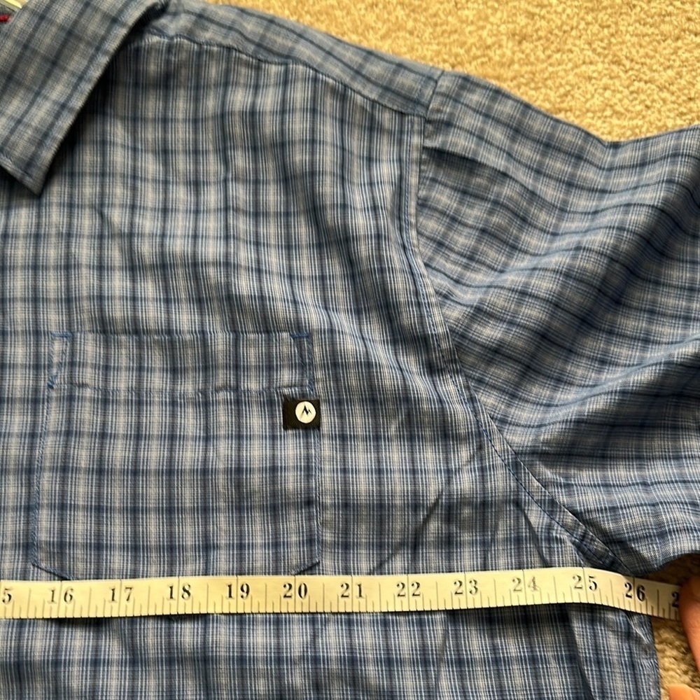 Marmot Eldridge Short-Sleeve Button Up Shirt Arctic Navy Men’s XL Tall - Picture 5 of 10